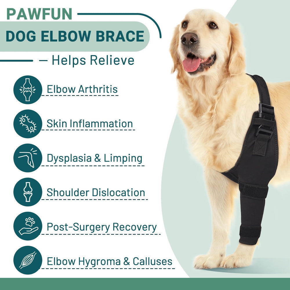 Pawfun manga codo perro, ajuste cómodo y seguro para movilidad.