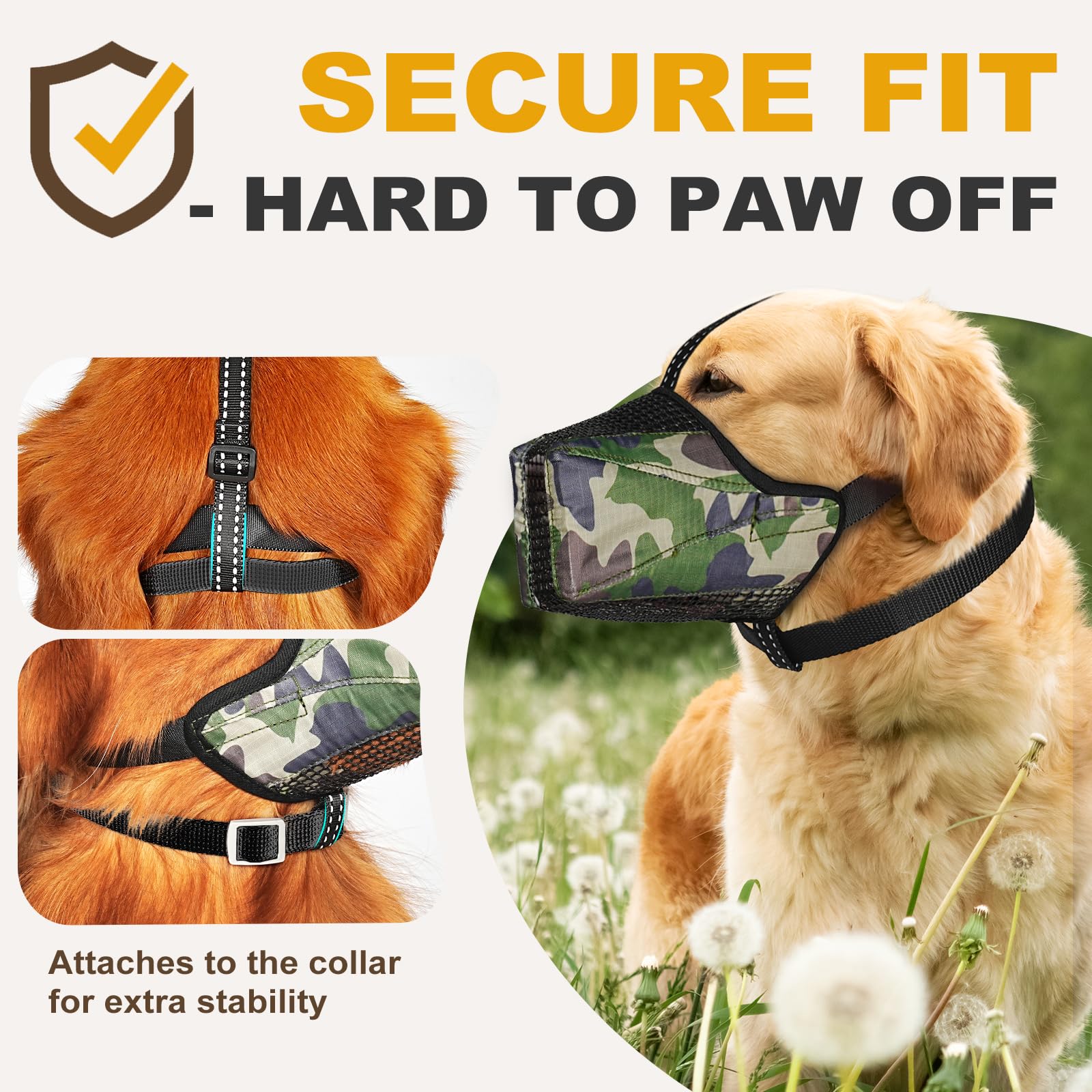 Pawfun mordaza con correas reflectantes para mejor visibilidad nocturna