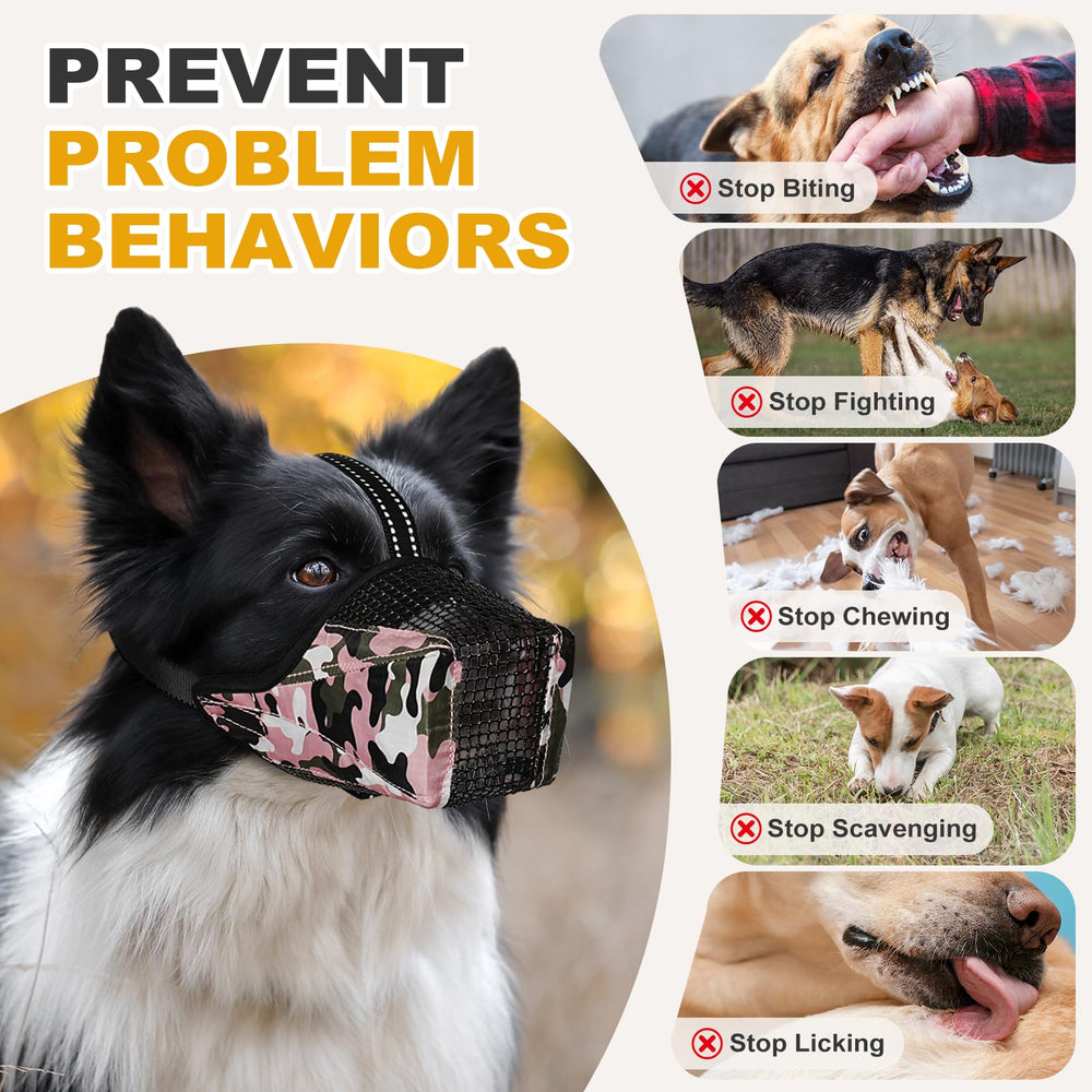 Pawfun Muzzle para perro, ajuste ergonómico garantiza ajuste personalizado y seguridad durante la actividad.