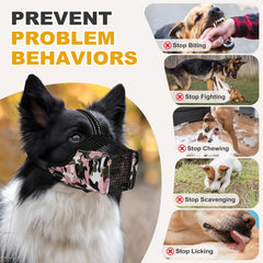 Pawfun Muzzle para perro, ajuste ergonómico garantiza ajuste personalizado y seguridad durante la actividad.