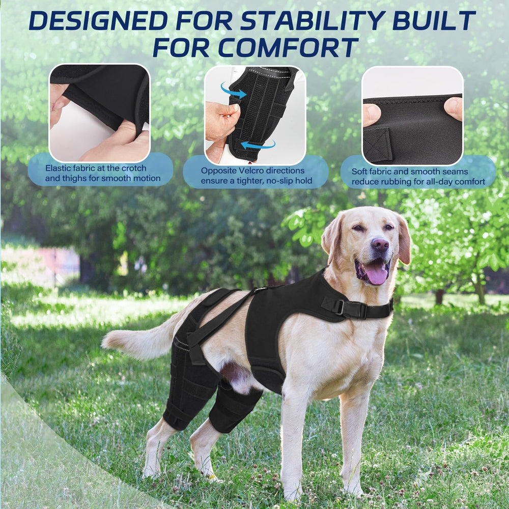 Pawfun rodillera con diseño antideslizante para mantenerse en su lugar.