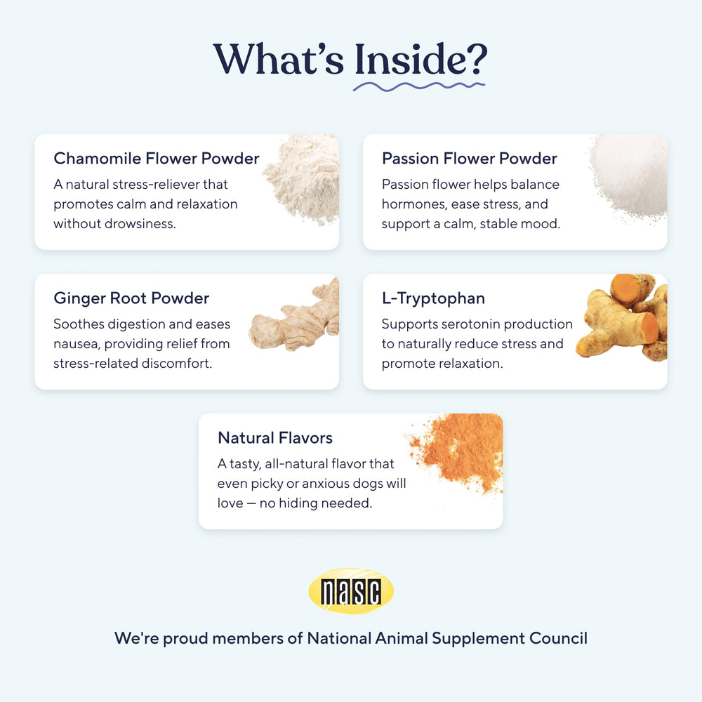 Pawfy ingredientes naturales que favorecen la calma en perros