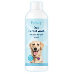 Pawfy respiracion canina refrescante en botella para un aliento más agradable.