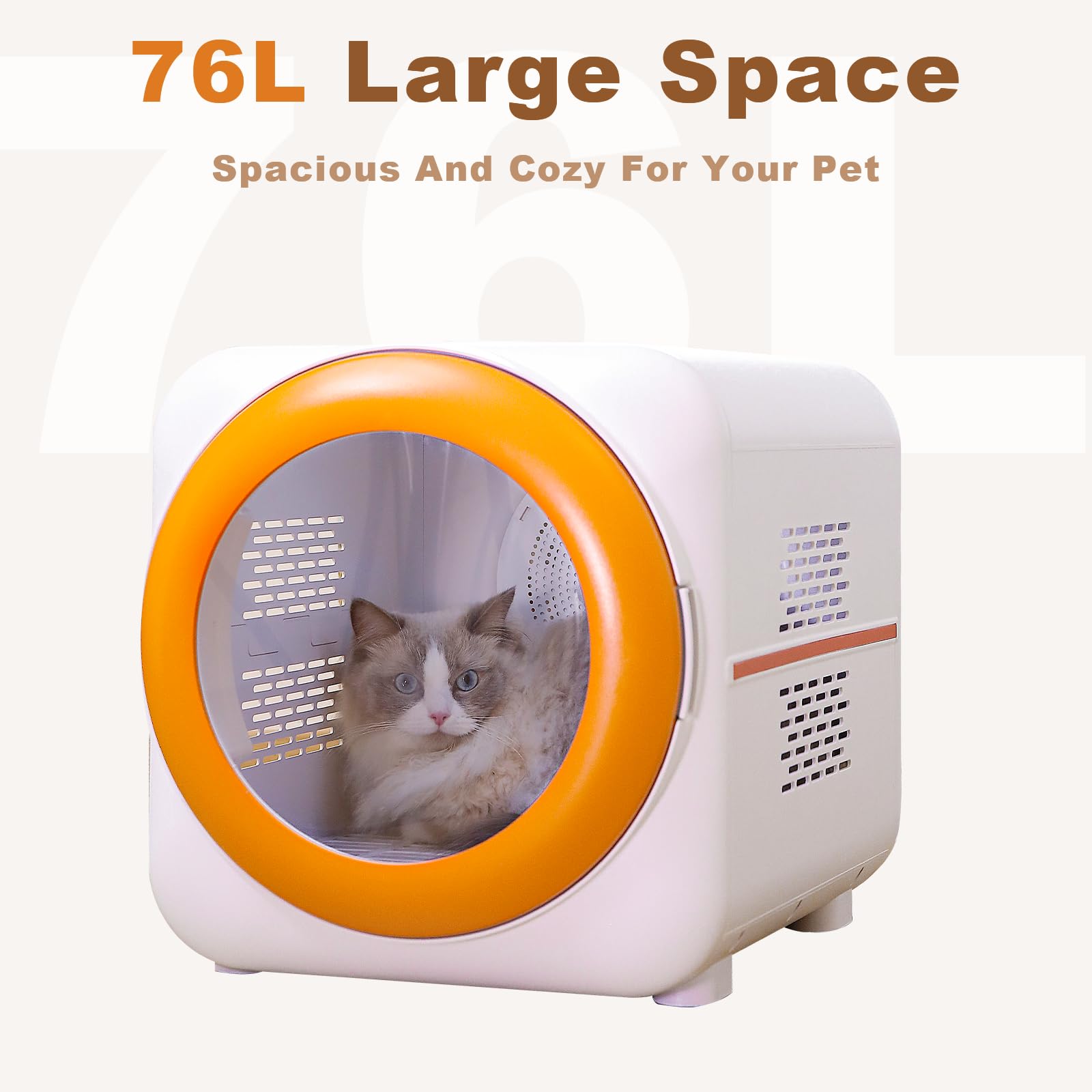 PawGalaxy, caja secadora con iluminación de diodos para ver cada paso durante el secado.
