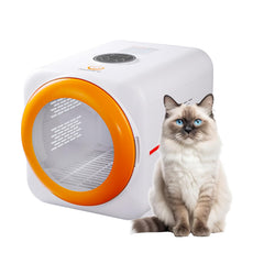 PawGalaxy, caja secadora para mascotas con flujo de aire 360° para secado uniforme.
