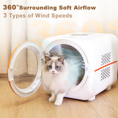 PawGalaxy, control de temperatura táctil para ajustar entre 26 y 45°C.