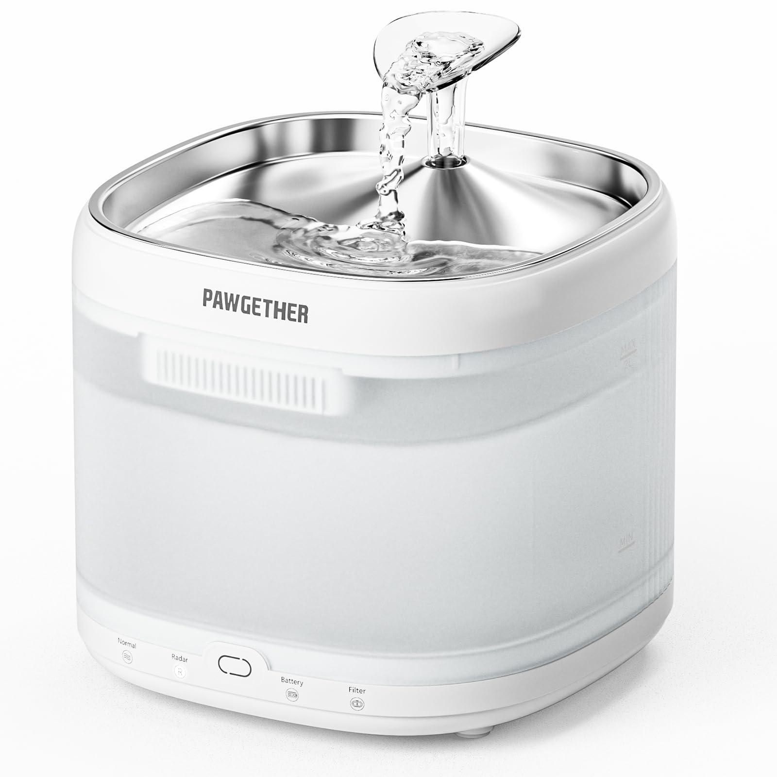 PAWGETHER bebederos para gatos con bandeja de acero inoxidable para agua fresca y segura