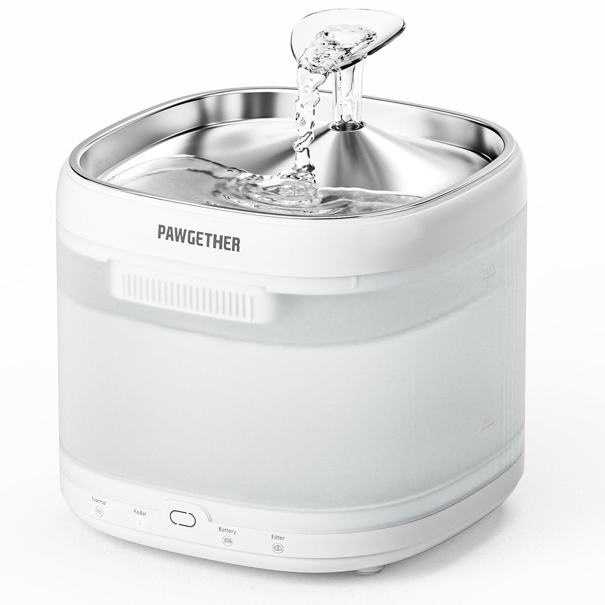 PAWGETHER bebederos para gatos con bandeja de acero inoxidable para agua fresca y segura
