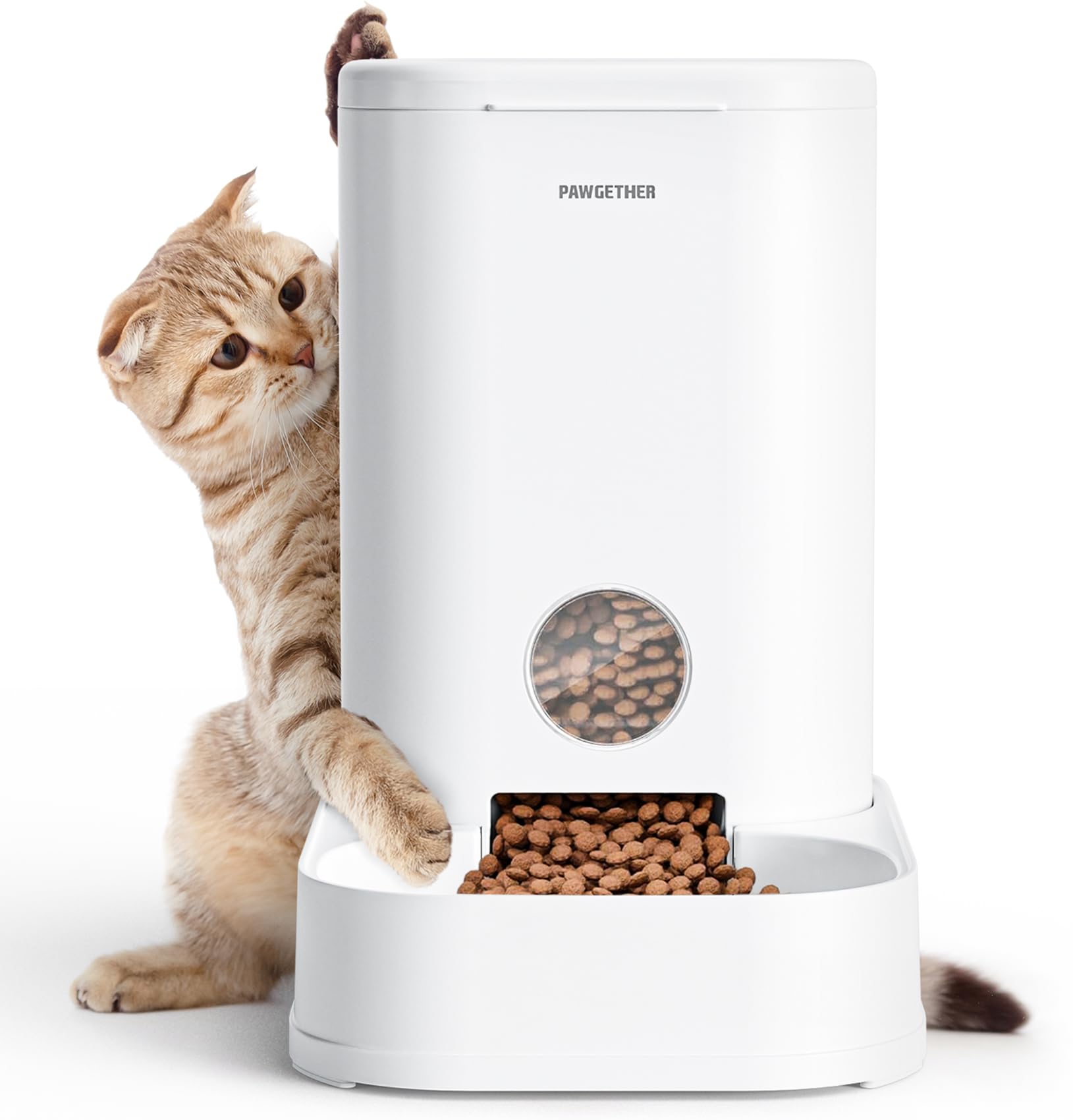 PAWGETHER Dispensador automático: vista frontal, alimentación continua para mascotas