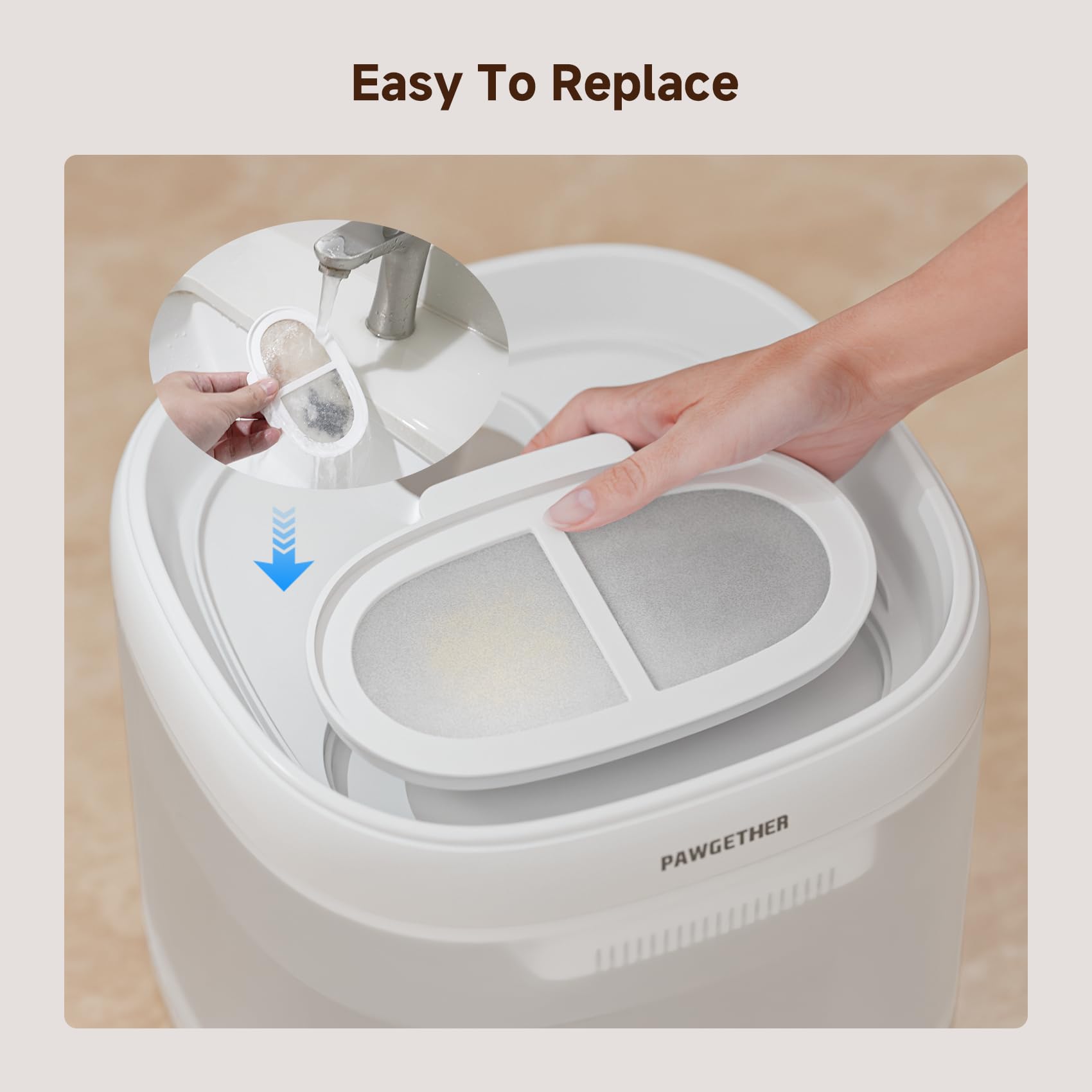 PAWGETHER limpieza mensual de la bomba para agua fresca.