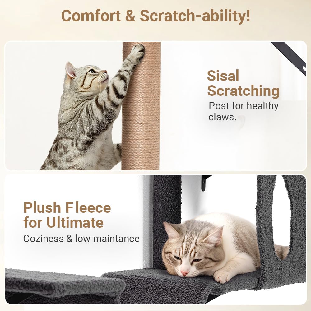 PawGiant cama para gato en estantería: superficie suave para siestas.