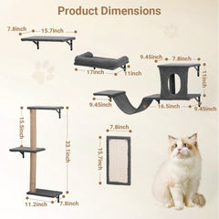 PawGiant condo de gato en pared: refugio alto para observar y relajarse.