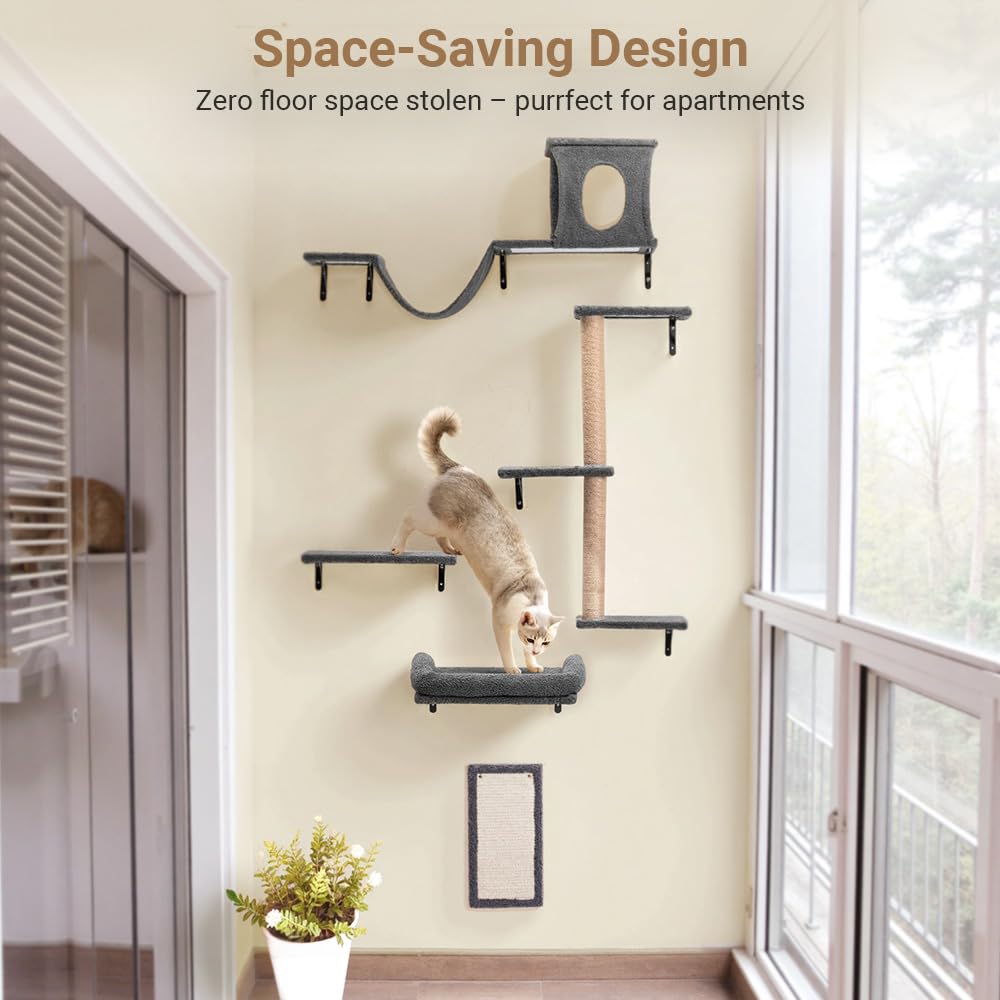 PawGiant tablero rasca-gato de pared: afila uñas sin dañar muebles.