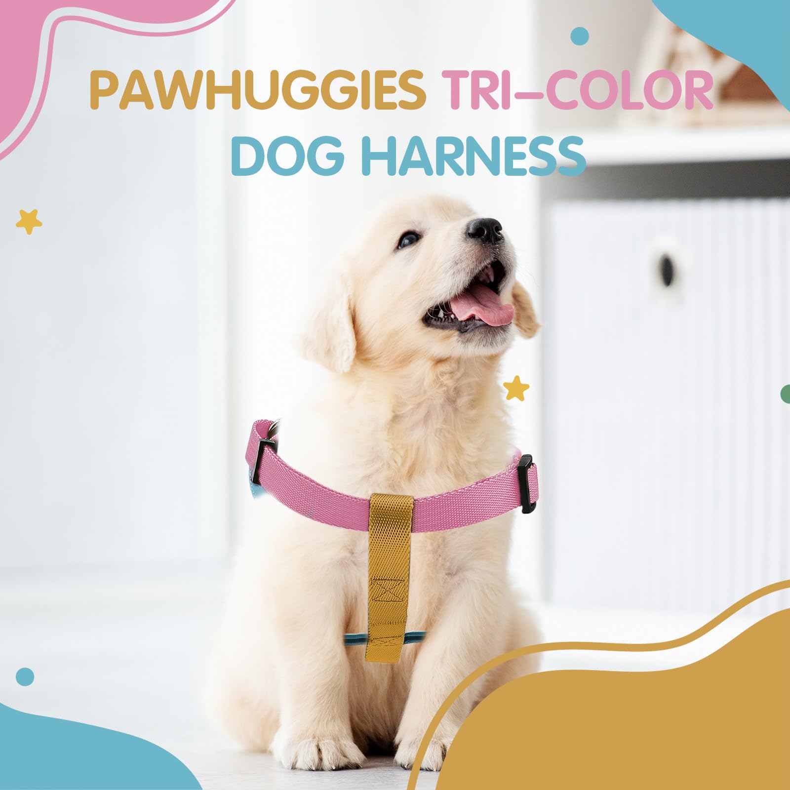 PawHuggies arnés para perro mediano ideal para paseos seguros y felices.