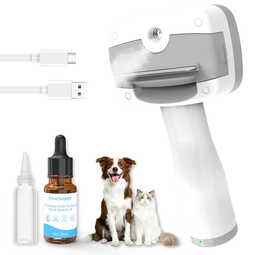 Pawimood Cepillo de Vapor para mascotas con pelaje deslizante y cepillado suave