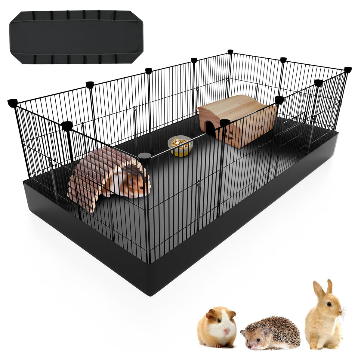 PAWING jaula de 12 paneles para animales pequeños, área de juego segura