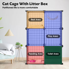 PAWING con bandeja de litter privada para menos desorden
