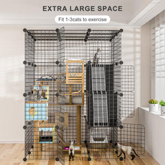 PAWING jaula espaciosa para 1-3 gatos, ideal para hogares con varios felinos.