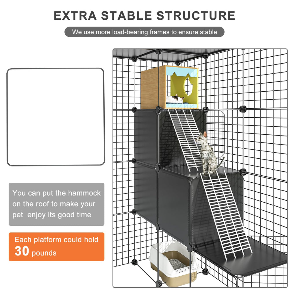 PAWING jaula de metal con diseño multi-puerta para facilitar acceso y limpieza.