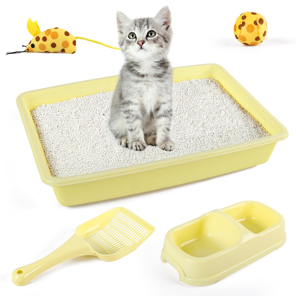 PAWISE kit gatito inicio: arenero sin tapa para fácil acceso y limpieza.