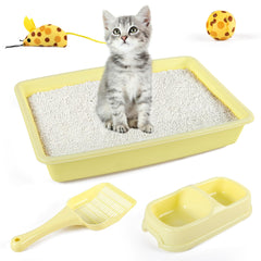 PAWISE kit gatito inicio: arenero sin tapa para fácil acceso y limpieza.