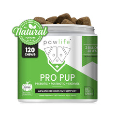 Pawlife probióticos para perros: botella con masticables suaves sabor calabaza para apoyar la digestión.