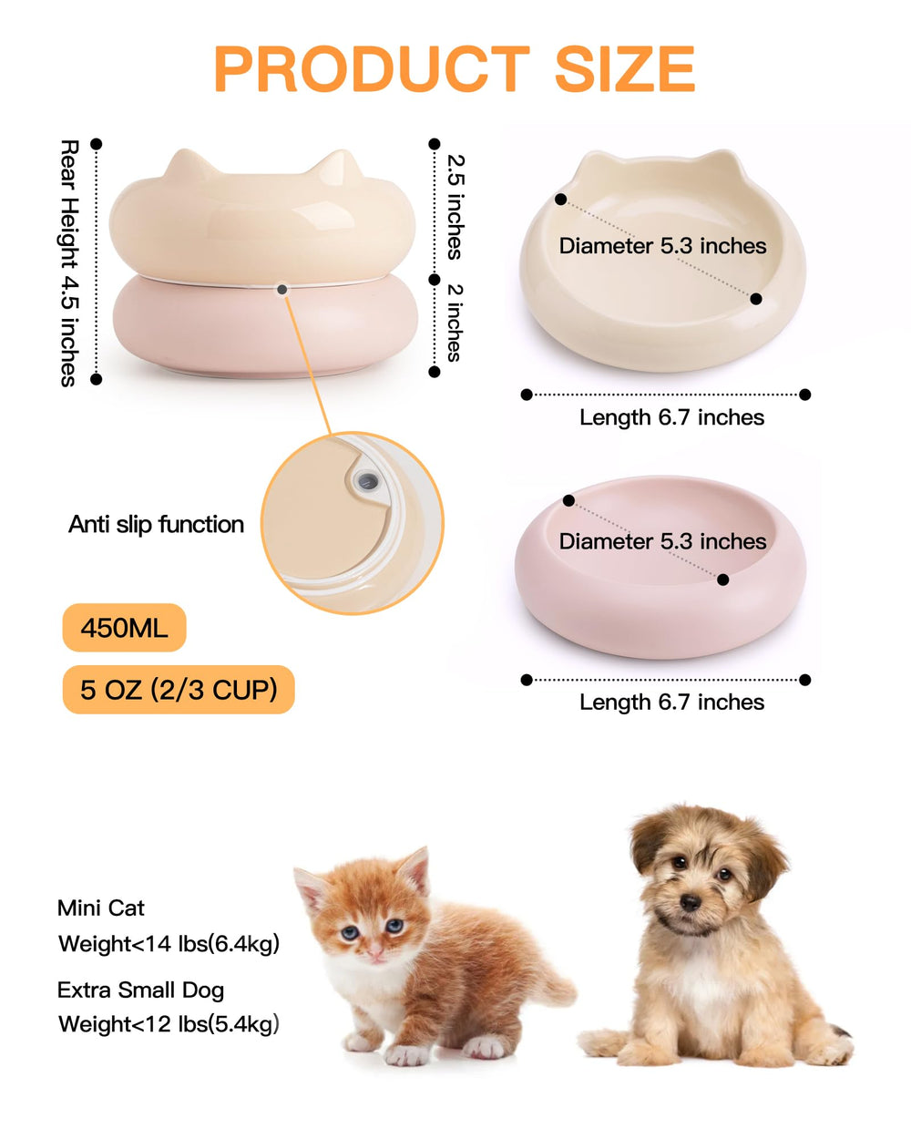 Conjunto PawMeow de tazones para comida y agua en dos colores.