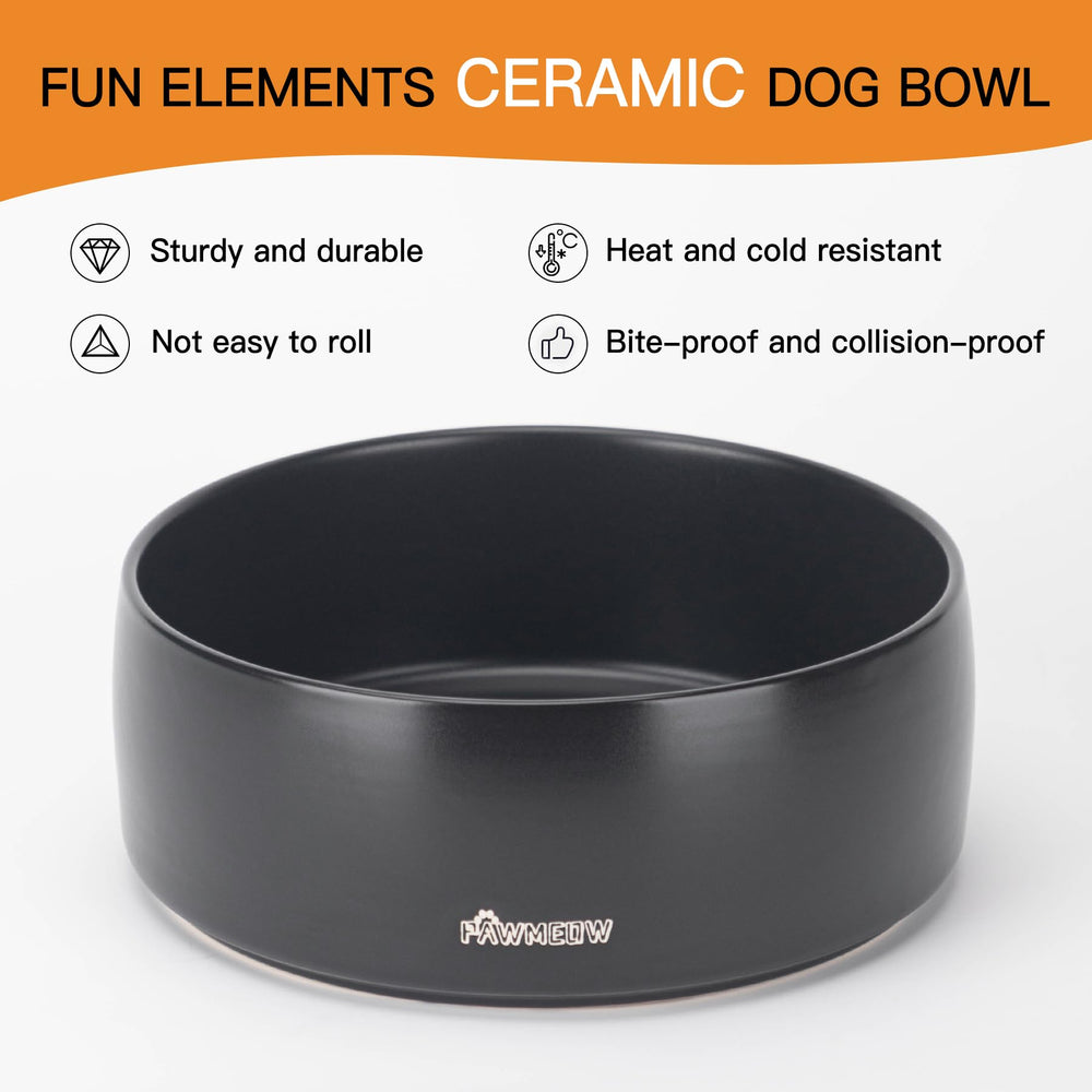 PawMeow tazón cerámico apto lavavajillas y microondas para limpieza rápida.