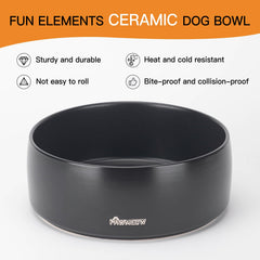 PawMeow tazón cerámico apto lavavajillas y microondas para limpieza rápida.