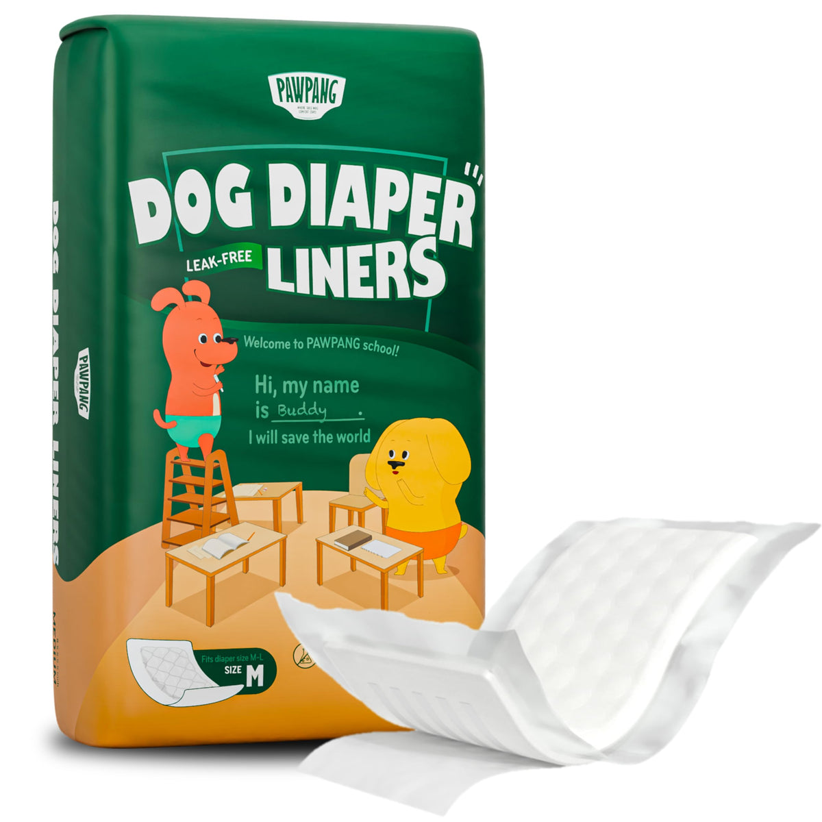 PAWPANG forro absorbente para panales de perro evita fugas y mantiene el hogar limpio.