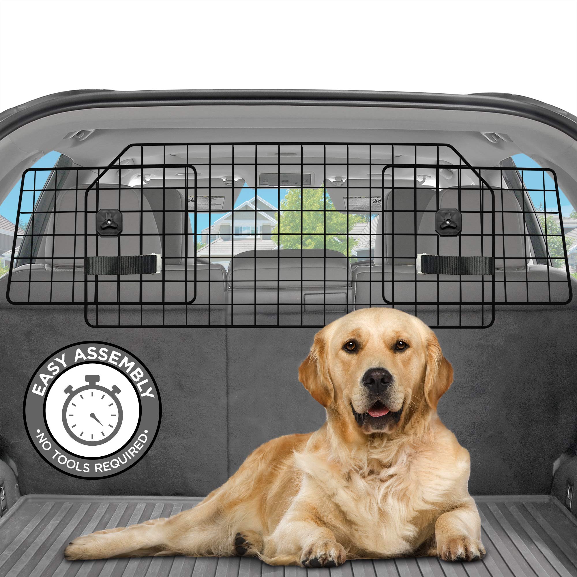 Pawple barrera para perros en coche, ajuste total para viajes seguros.