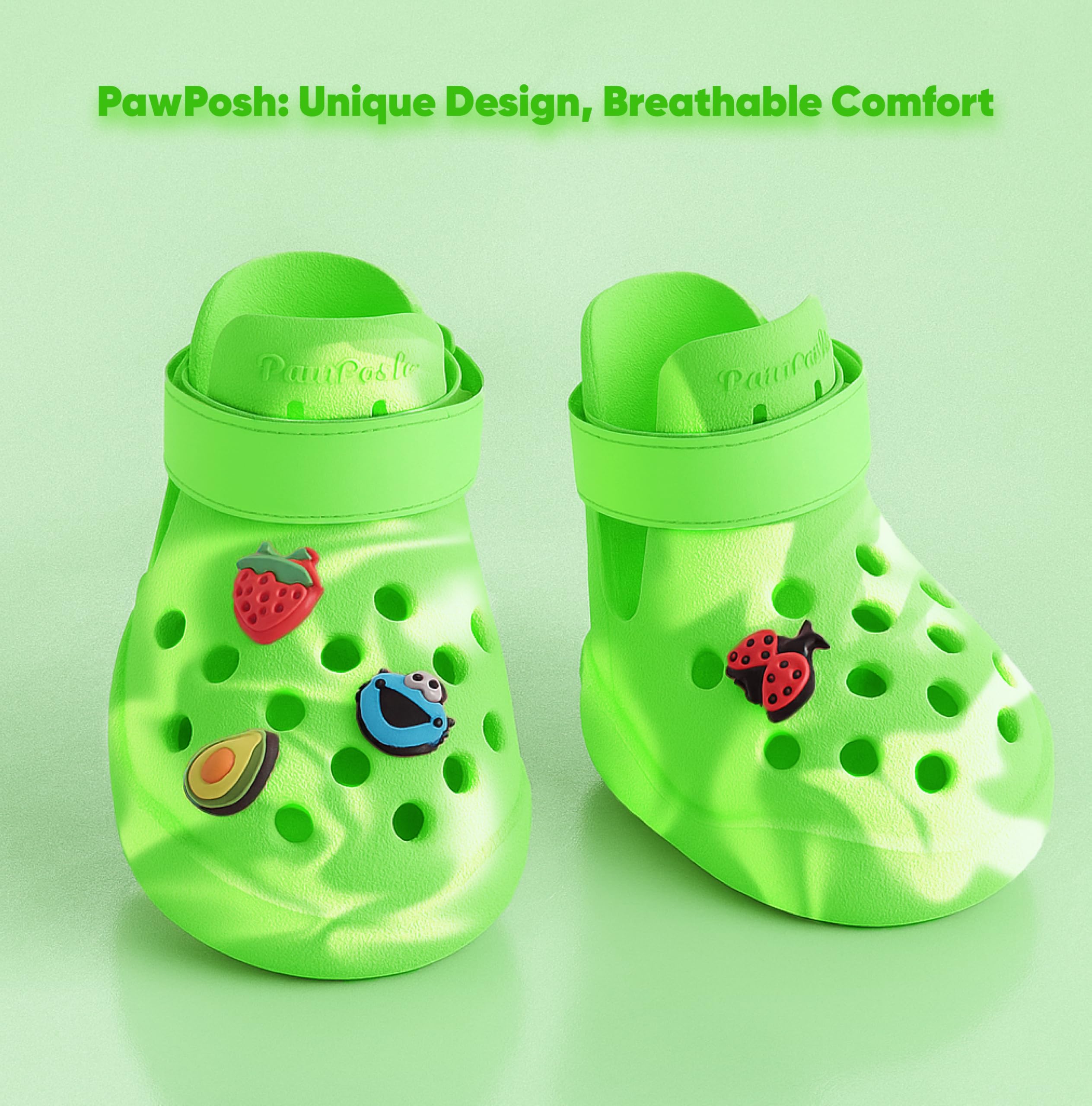 PawPosh detalle perforaciones ventilación para mantener las patas frescas durante paseos.