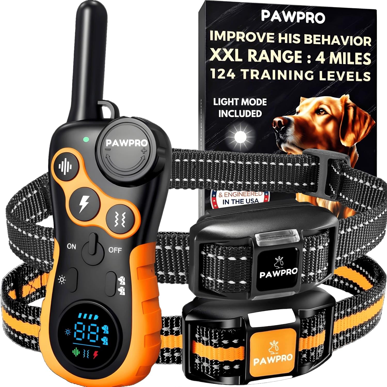 PAWPRO collar remoto con alcance de 4 millas para entrenamiento a distancia