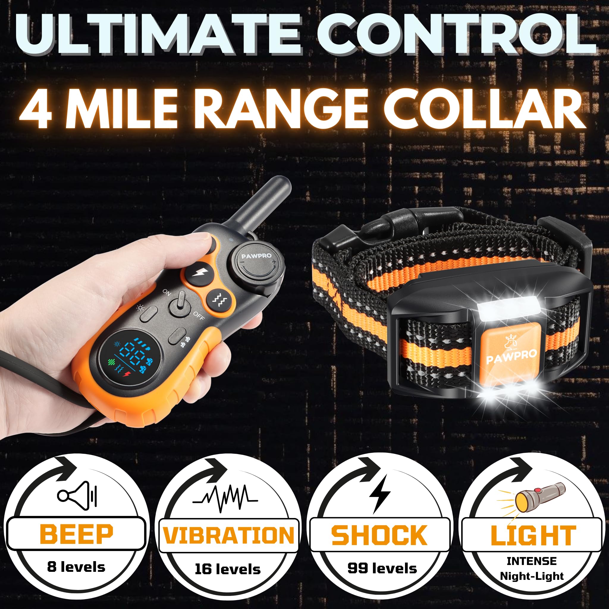 PAWPRO control remoto de doble canal para entrenar dos perros simultáneamente.