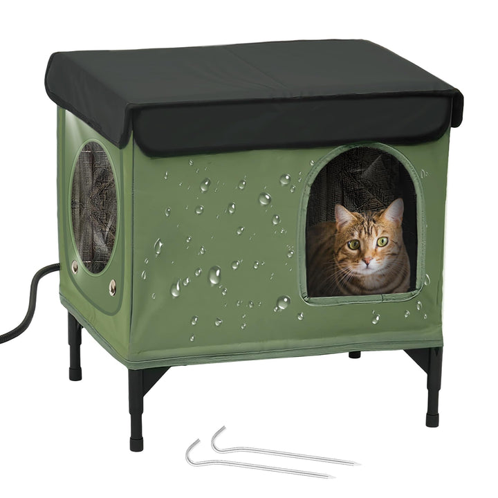 PAWPROVED casa-gato-exterior-invierno: refugio cálido y seco para felinos al aire libre.