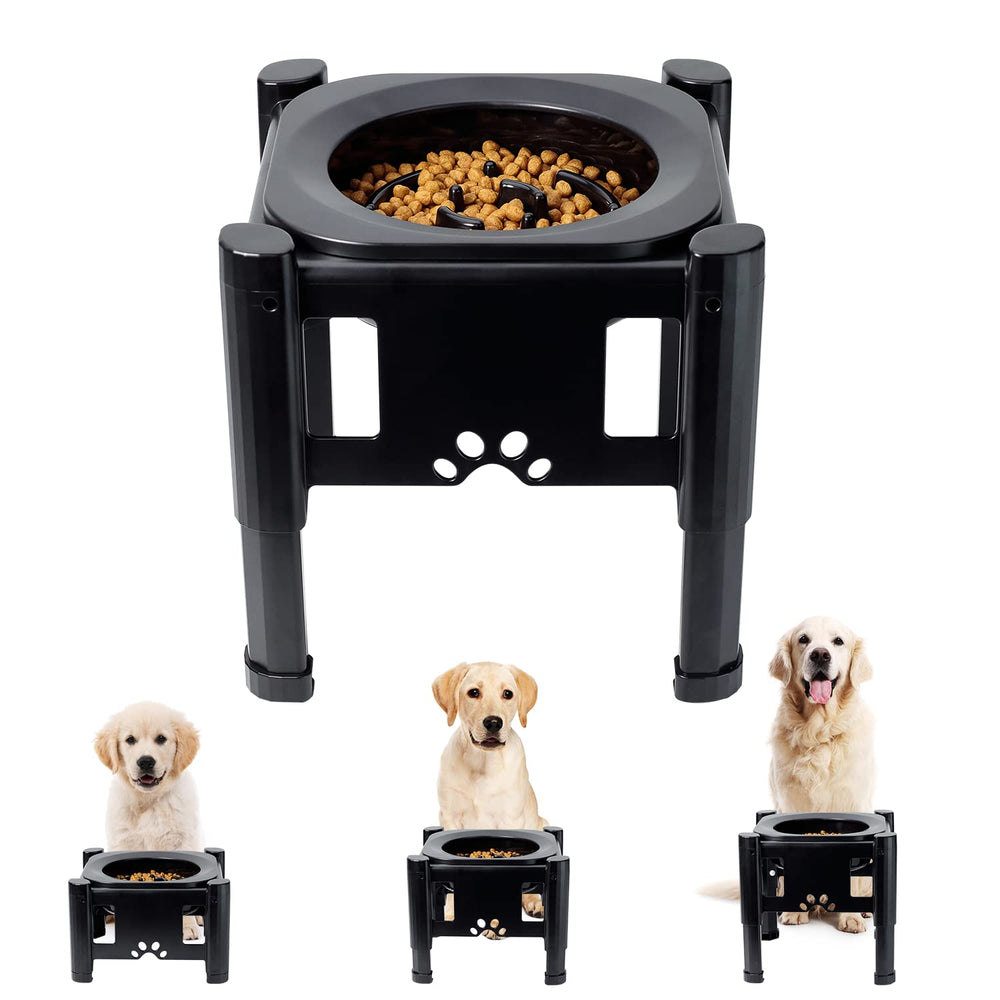 Pawque tazón elevado 6-1 pulgadas: altura ajustable para comodidad al comer