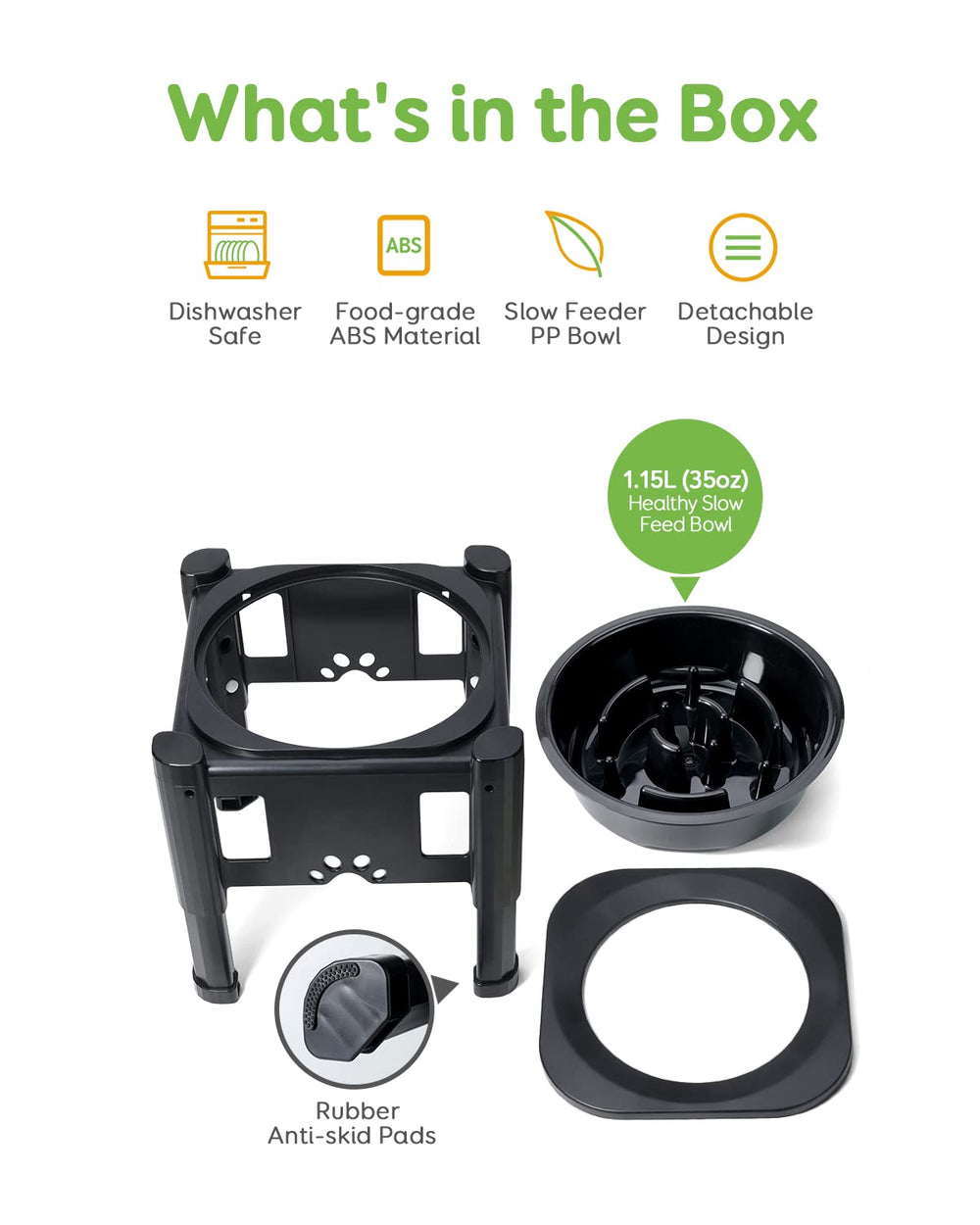 Pawque lento de alimentación 35oz: ritmo de comida más controlado