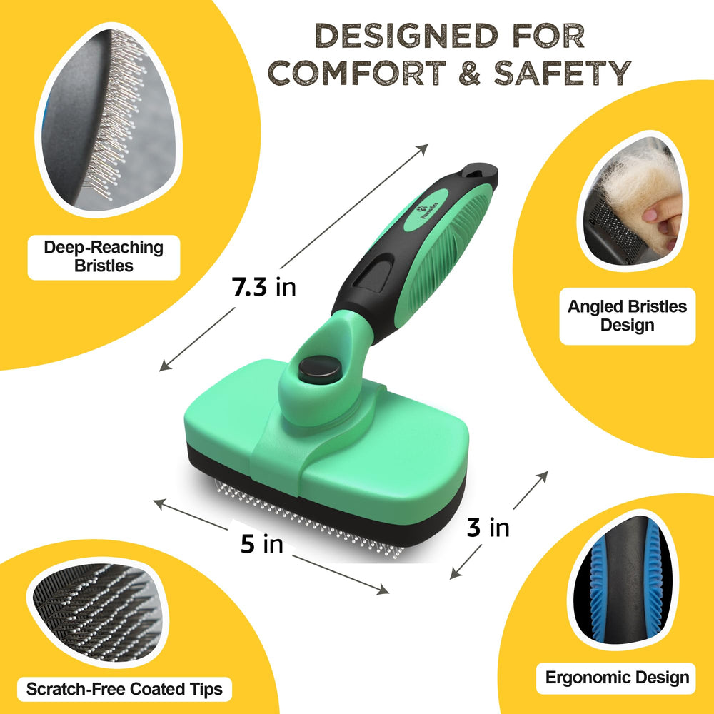 Pawradise cepillo cuidado-piel-perro: material suave cuida piel sensible