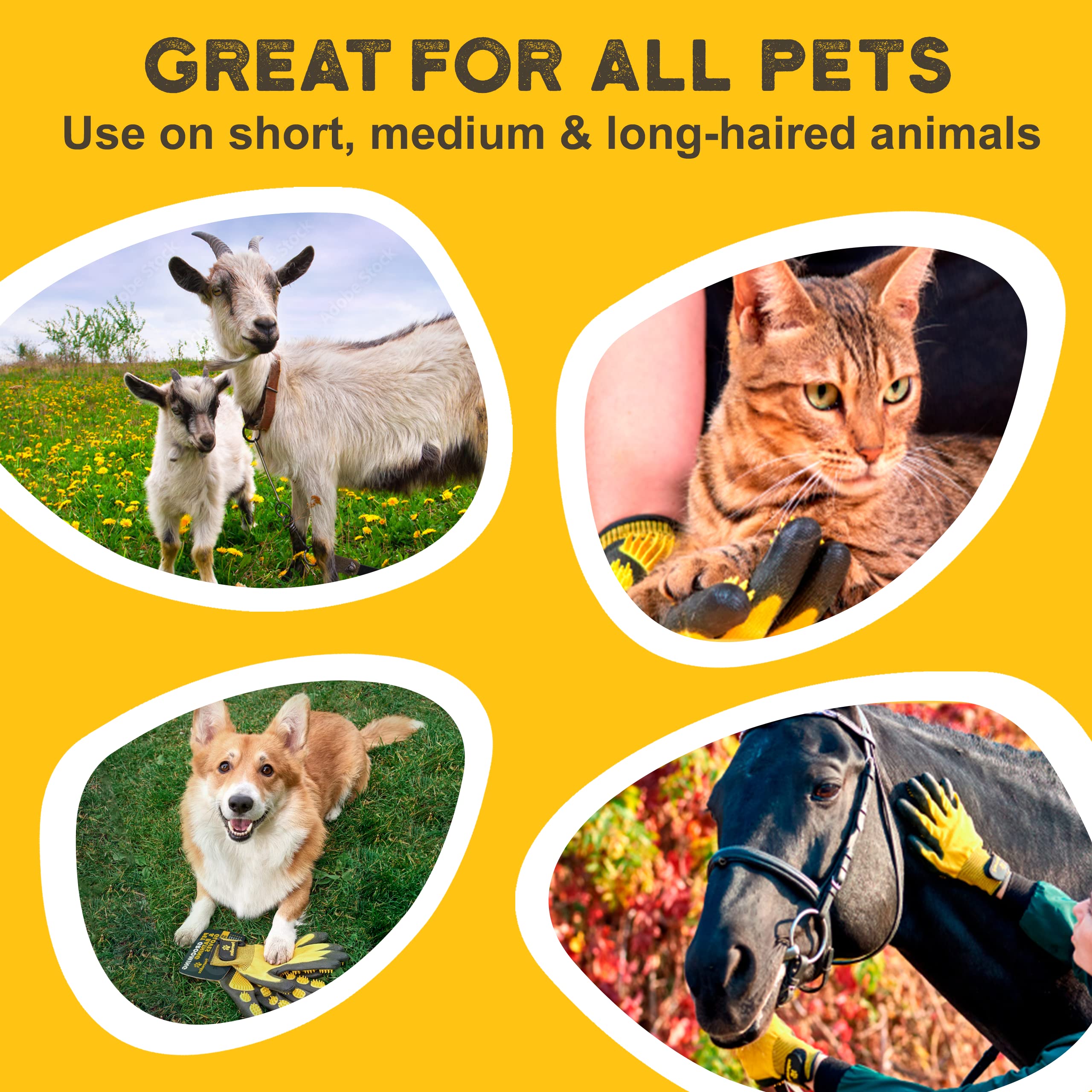 Guantes Pawradise aptos para todo tipo de pelo de perros y gatos.