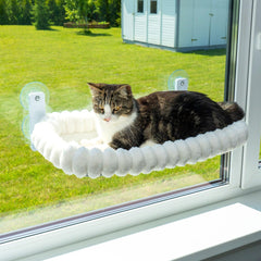 PAWRUSH hamaca para ventana con cuatro ventosas, sujeción segura para gato.