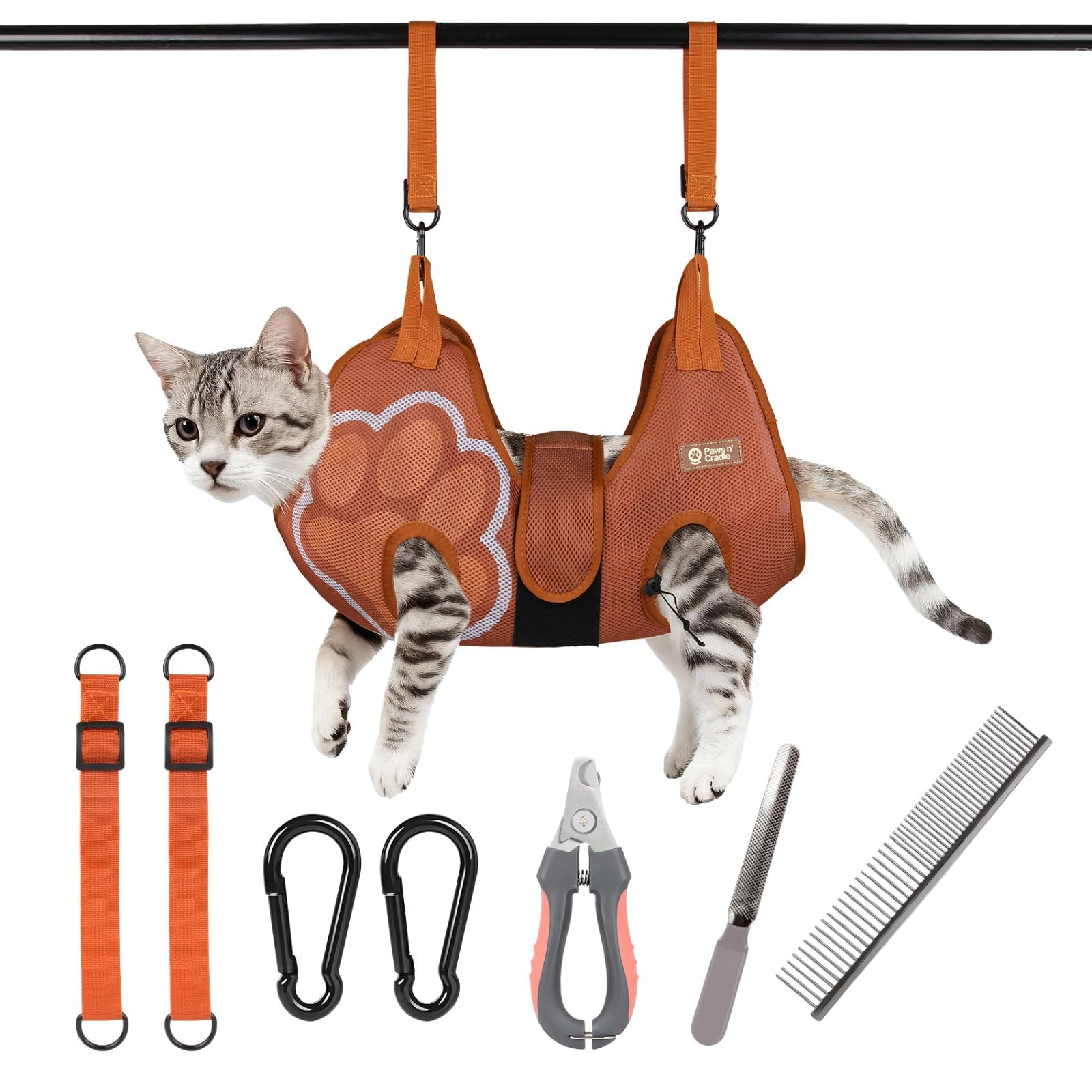 Paws n' Cradle hamaca de aseo para perros y gatos: soporte cómodo para sesiones sin estrés