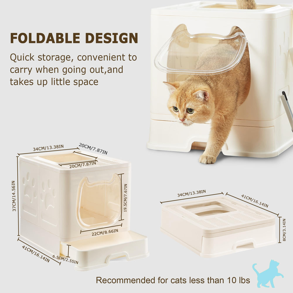Pawsayes caja para gatos con bandeja deslizante para limpieza rápida