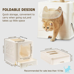 Pawsayes caja para gatos con bandeja deslizante para limpieza rápida