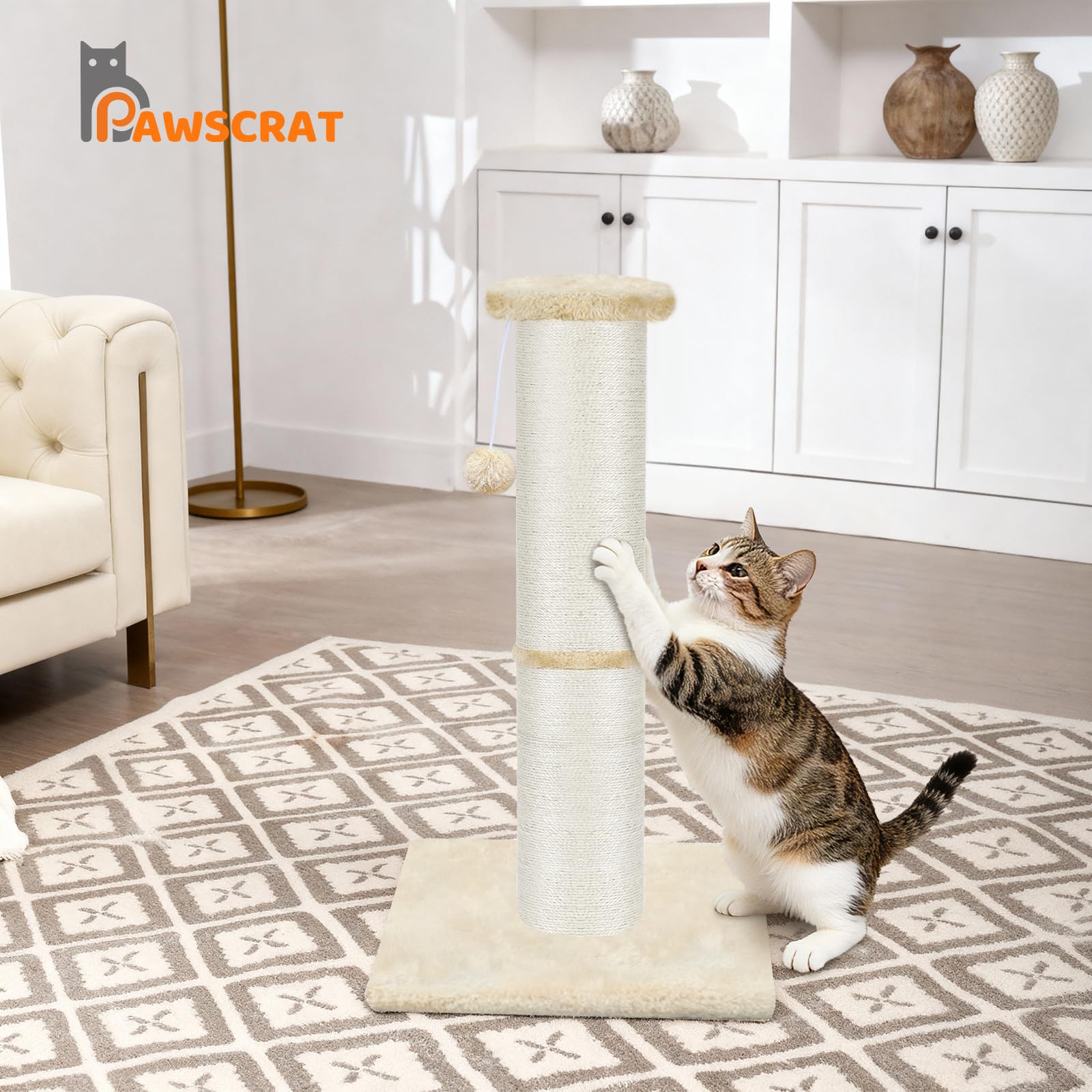 PAWSCRAT base amplia y estable para gatos grandes durante el juego