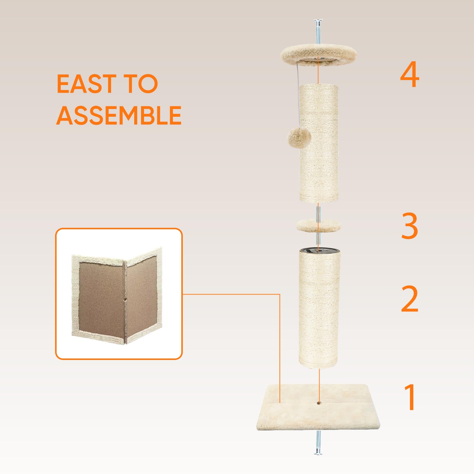 PAWSCRAT sisal natural brinda durabilidad y suavidad para las patas