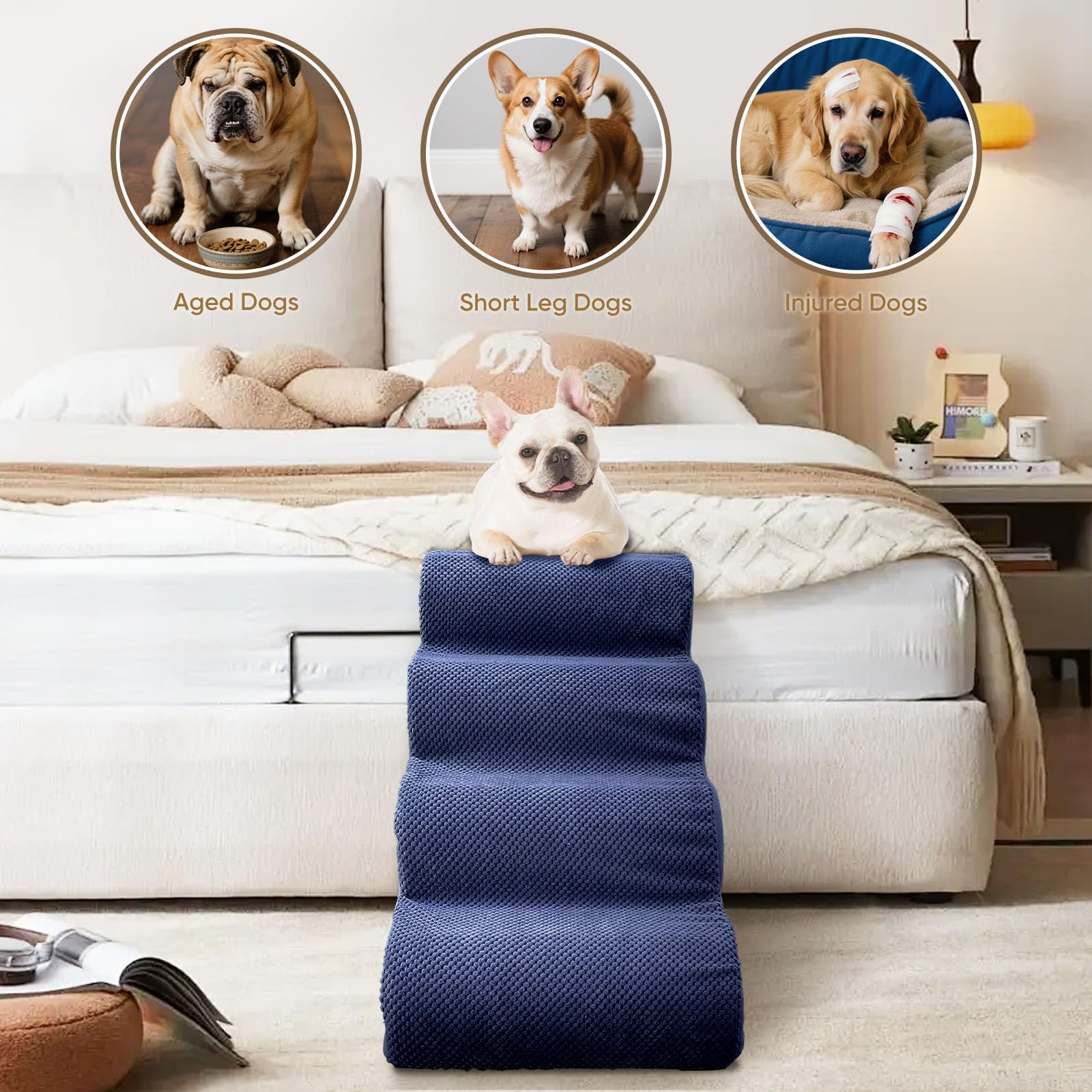 PAWSCRAT Rampa portátil y escaleras para cama y sofá, fáciles de mover