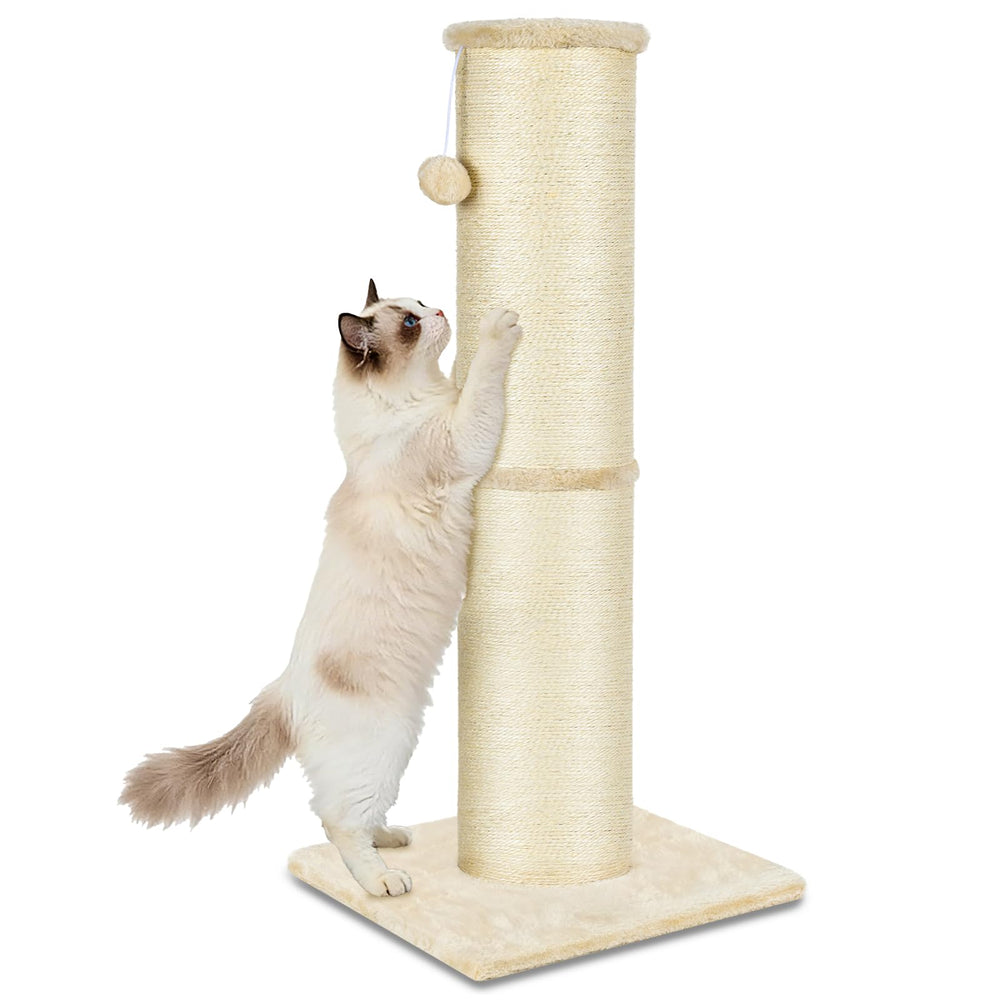 PAWSCRAT poste rascado 32 pulgadas para gatos, ideal para estiramientos y protección de muebles.