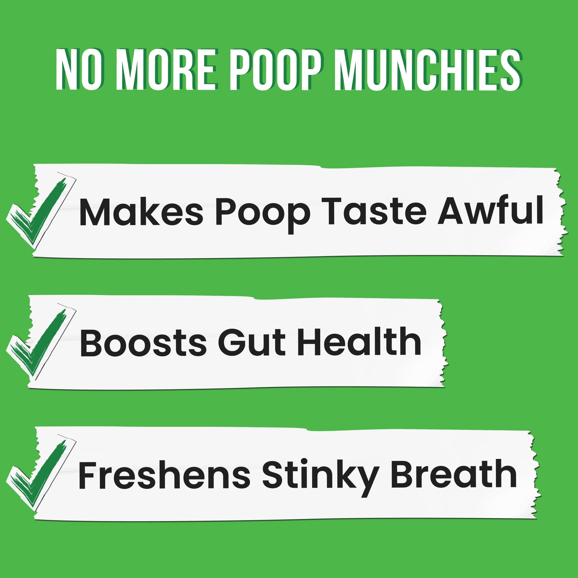 Pawsential No Poo Chews, formulación veterinaria, fácil de administrar.