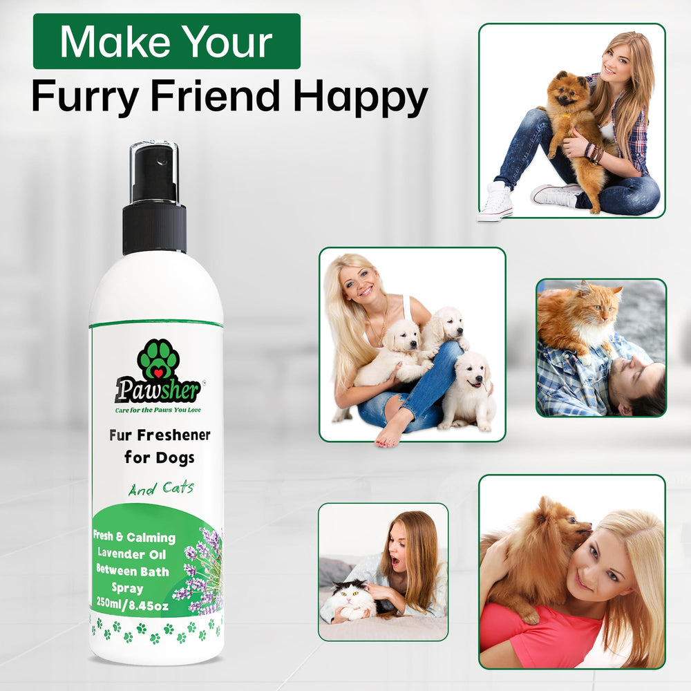 Pawsher perfume felino, efecto calmante durante el cuidado entre visitas.
