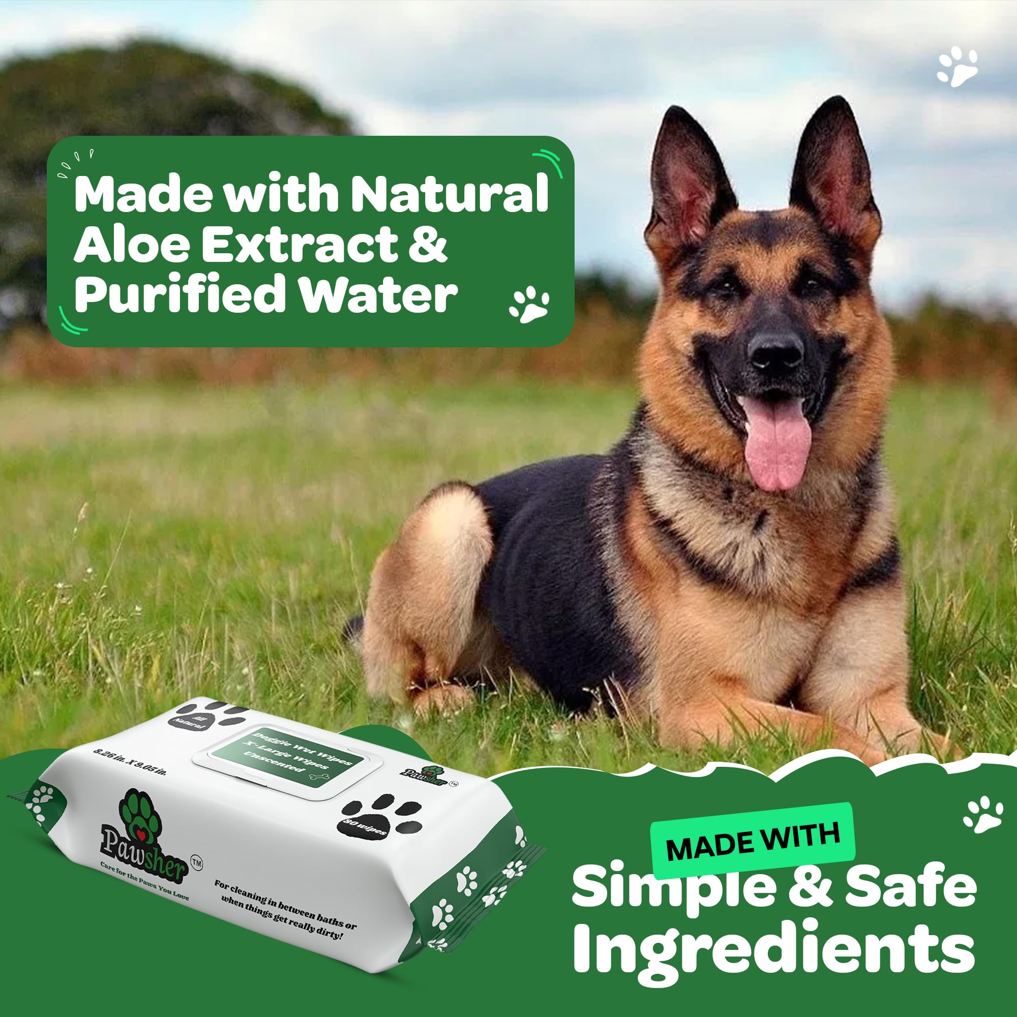 Toallitas Pawsher durables y resistentes para uso diario tras paseos.
